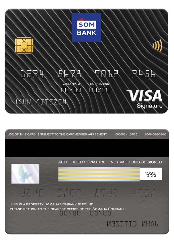 Somalia Sombank visa signature card